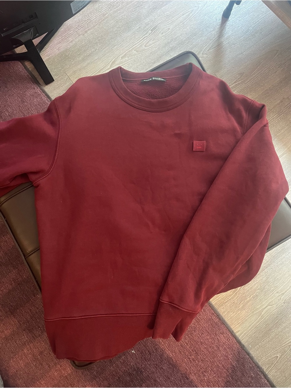 Acne Crewneck Sweatshirt in Maroon
